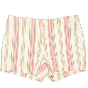 Lands' End Women's Pink and Cream Striped Shorts